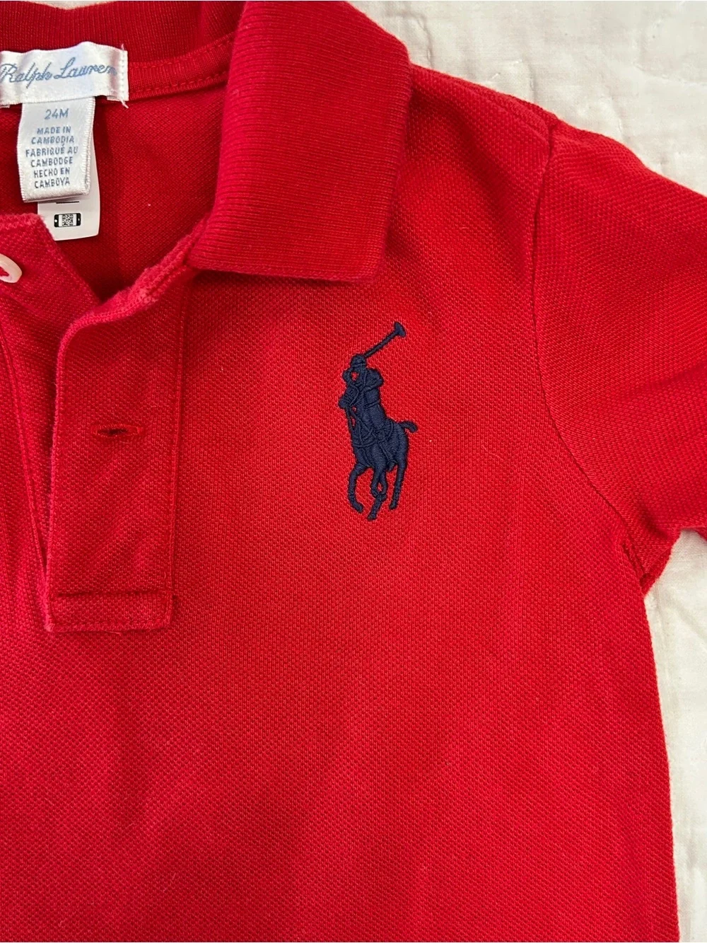 Ralph Lauren toddler polo shirt in red, size: 24M